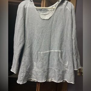 Calvin Klein striped hoodie sweatshirt hooded nautical boho look